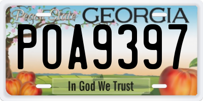 GA license plate POA9397