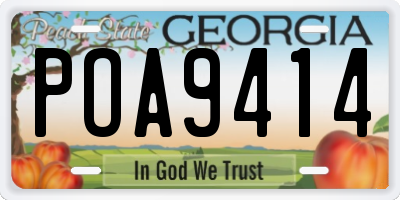 GA license plate POA9414