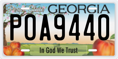 GA license plate POA9440