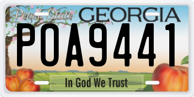 GA license plate POA9441