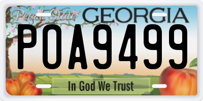 GA license plate POA9499
