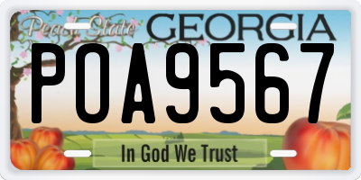 GA license plate POA9567