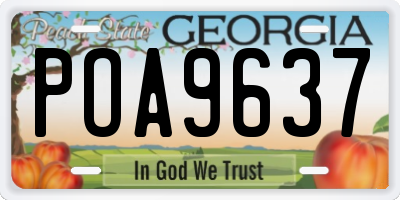 GA license plate POA9637