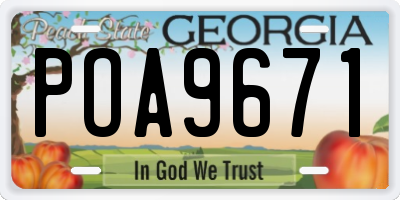 GA license plate POA9671