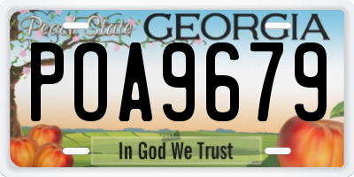 GA license plate POA9679
