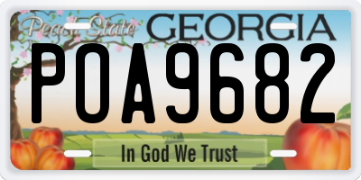 GA license plate POA9682