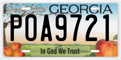GA license plate POA9721