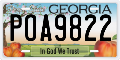 GA license plate POA9822
