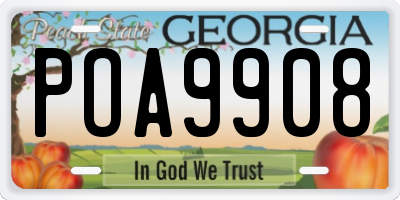 GA license plate POA9908