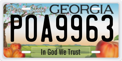 GA license plate POA9963