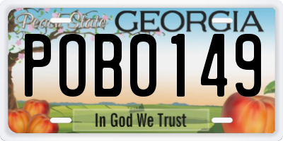 GA license plate POB0149