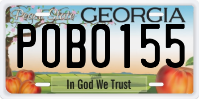 GA license plate POB0155