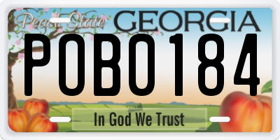GA license plate POB0184