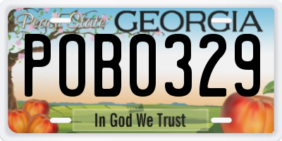 GA license plate POB0329