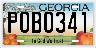 GA license plate POB0341