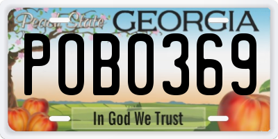 GA license plate POB0369