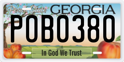 GA license plate POB0380