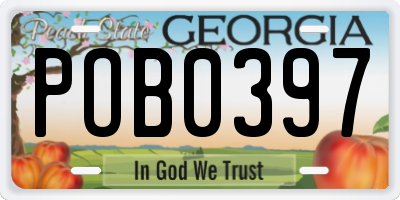 GA license plate POB0397