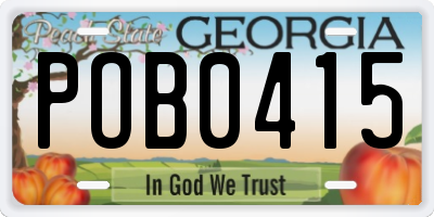 GA license plate POB0415