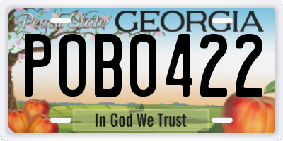 GA license plate POB0422