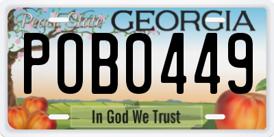 GA license plate POB0449