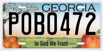 GA license plate POB0472
