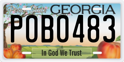 GA license plate POB0483