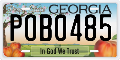 GA license plate POB0485