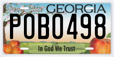 GA license plate POB0498