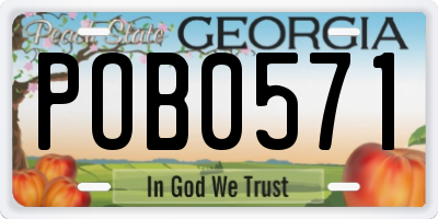 GA license plate POB0571