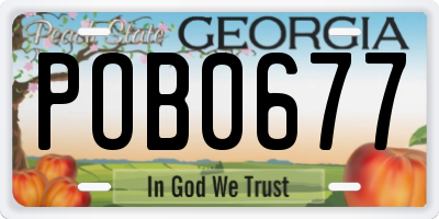 GA license plate POB0677