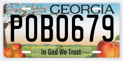 GA license plate POB0679