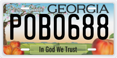 GA license plate POB0688