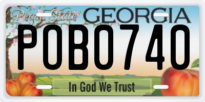 GA license plate POB0740