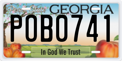 GA license plate POB0741