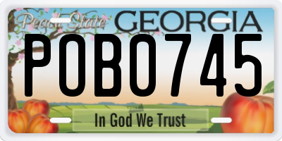 GA license plate POB0745