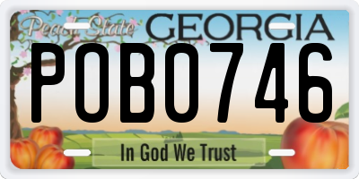 GA license plate POB0746