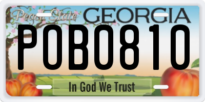 GA license plate POB0810