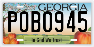 GA license plate POB0945