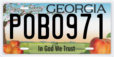 GA license plate POB0971