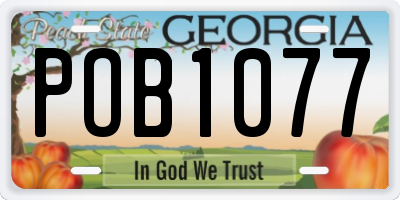 GA license plate POB1077
