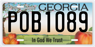 GA license plate POB1089