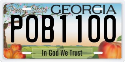 GA license plate POB1100