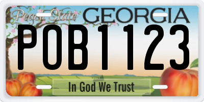 GA license plate POB1123