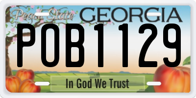 GA license plate POB1129