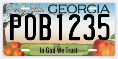 GA license plate POB1235