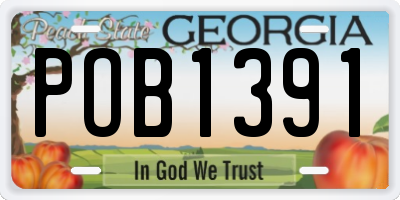 GA license plate POB1391