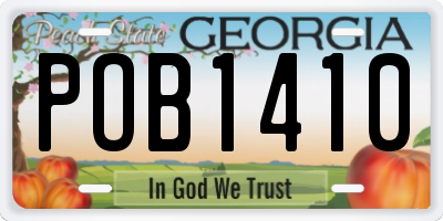 GA license plate POB1410