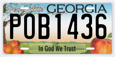 GA license plate POB1436
