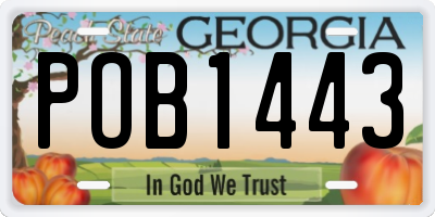 GA license plate POB1443